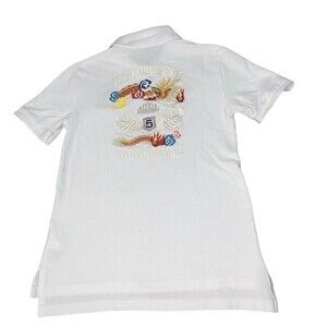 Polo Ralph Lauren Polo Shirt Airborne Division Boys Medium 10-12 White Souvenir